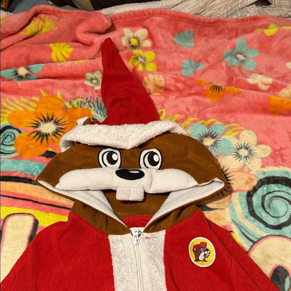 Buc-ee’s Red and White Character Hooded Onesie